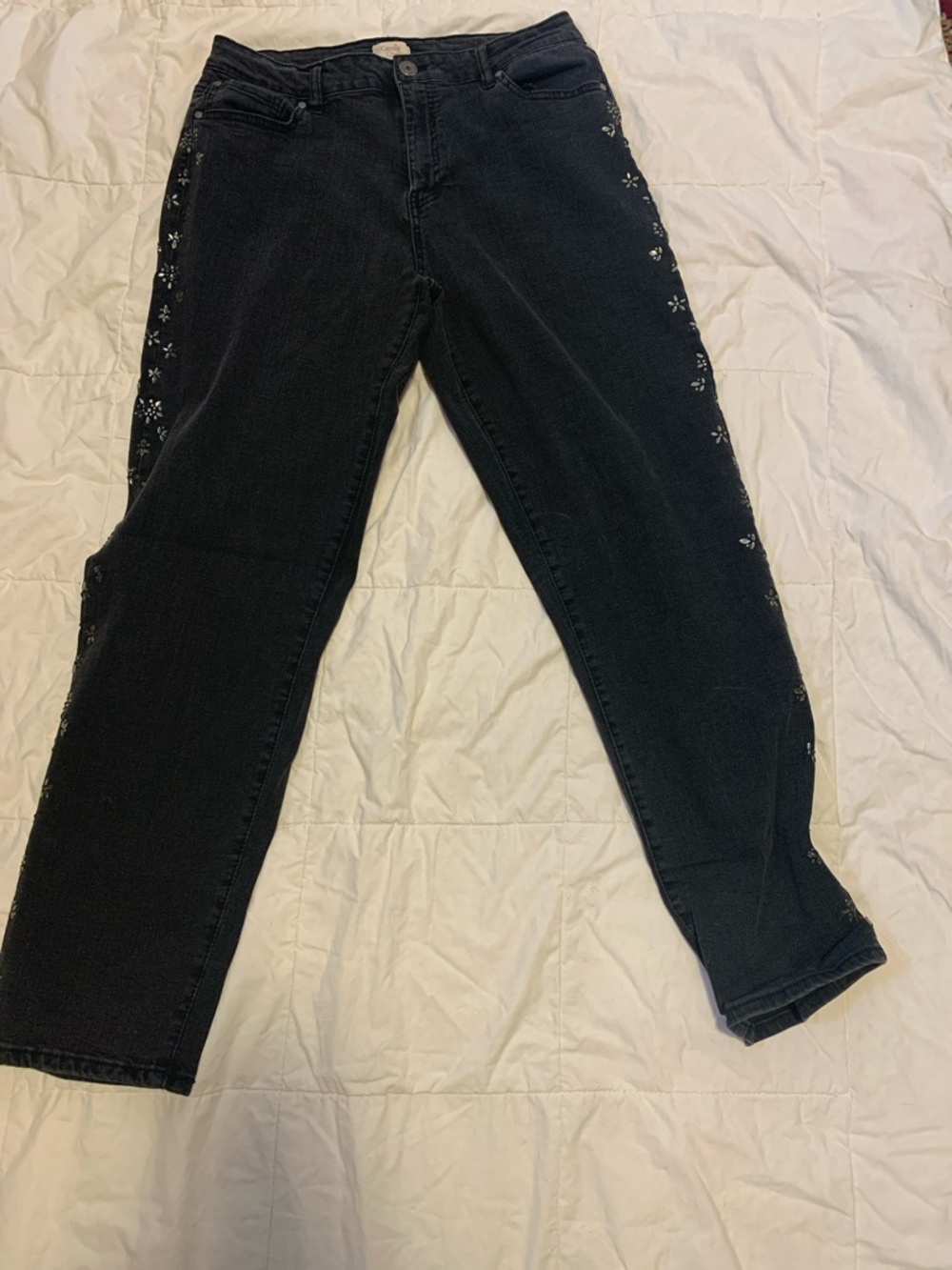 Camila Coelho jeans size 12 black embellished 31/29